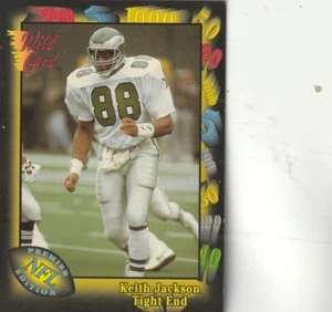 KOSTENLOSER VERSAND - NEUWERTIG - 1991 Wild Card 5 Streifen Keith Jackson #77 EAGLES - Bild 1 von 1