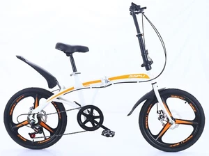 20'' Folding Bike Bicycle BMX Style Wheels with Mudguards Kickstand 7 Speed 24HR - Picture 1 of 10