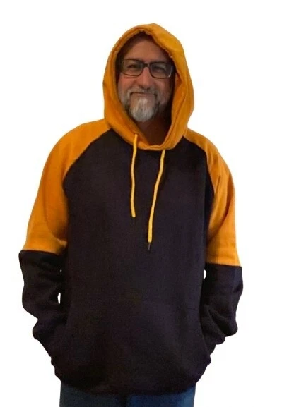 Sudadera con capucha para hombre y mujer nueva - azul y amarillo grande Foto 1 de 4