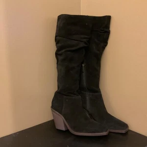 NWOB Vince Camuto Alimber BLACK SUEDE BOOTS size 8.5 - Picture 1 of 4