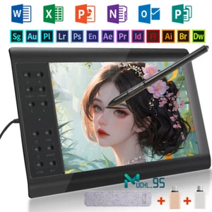 10x6" Graphics Drawing Tablet with 8192 Pressure Sensitivity Battery-Free Stylus - Picture 1 of 21