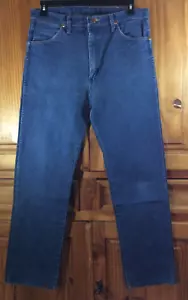 Pantalones de mezclilla azules vintage WRANGLER 34x34 remachados 100 % algodón pierna recta en muy buen estado - Imagen 1 de 6