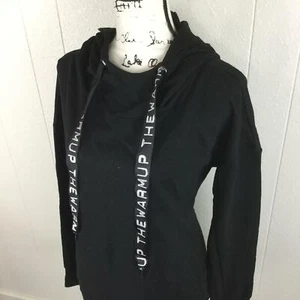 JESSICA SIMPSON The Warm Up Pullover Black Hoodie Sweatshirt Women's Size XL - Picture 1 of 12