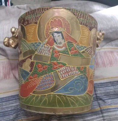 新艺术运动陶器手绘日本饼干罐搪瓷山田 — 第 1/4 张图片