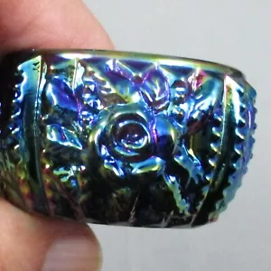 GIPFELROSE GITTER AMETHYST KARNEVAL GLAS EINZELN OFFEN SALZ DIP - Bild 1 von 5