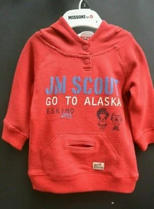 Jack & Milly designer baby boy jumper hoodie Sz 0 BNWT winter sweater hood - Picture 1 of 12