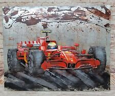 Original Race Red Car Oil Painting by European Bronze Finery 3-D Classic Sale