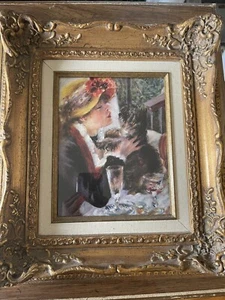 Antique Oil Painting girl with Dog framed ArtMaster Studios san fernando cali - Picture 1 of 3