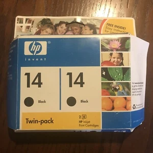 HP 14 Black Twin-Pack Ink Cartridge Value Pack Genuine HP Ink - Expired - Picture 1 of 4