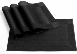 4 Stück Schwarz Doppelrand Tischsets Kostenloser Versand - Bild 1 von 3