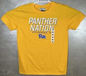 University Of Pittsburgh Panthers Pitt Nation T-Shirt Size M Yellow Captivating - Picture 1 of 8