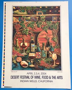 WEINKELLER Linda Pirri 2004 WÜSTENFESTIVAL WEIN ESSEN KUNST Poster INDISCHE WELLS - Bild 1 von 3
