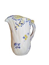 Spode Imperial Garden Yellow & Blue Water pitcher Jug, Majolica, French Country