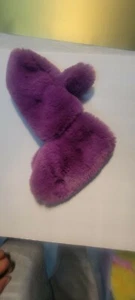 Cat & Jack Girls' Faux Fur Fuzzy Mittens - Purple - New - Picture 1 of 4