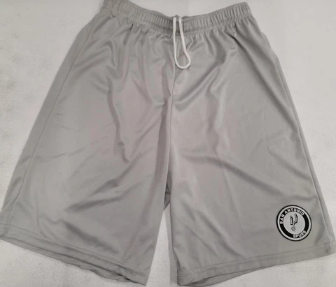 0725 NBA Team Apparel SAN ANTONIO SPURS Polyester Basketball SHORTS Black Silver Cover