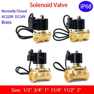 1/2" 3/4" 1" 11/4" 11/2" 2"Brass Underwater Fountain Solenoid Valve N/C 24V 220V - Picture 1 of 10