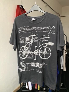 Vintage Leonardo Da Vinci Art Tee Overprinted Shirt Designer 1990s - Picture 1 of 6