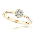 0,33 KT simulierter Diamant Versprechen Ring Blume Verlobung 14K gelb vergoldet