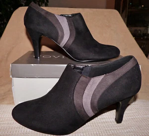 MICROFIBER SUEDE BOOTIE/PUMPS TRICOLOR SIZE 9.5 "DELANY" BY COVINGTON NEW w/ BOX - Picture 1 of 7