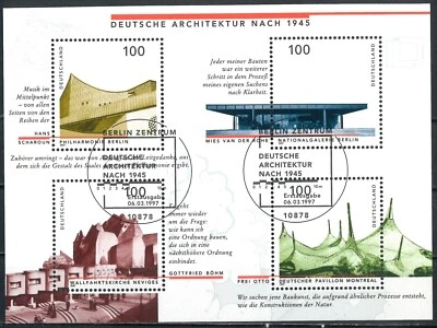 GERMANY DEUTSCHE BUNDESPOST 1997 Minisheet - German Architecture - USED/CTO - Image 1 of 2