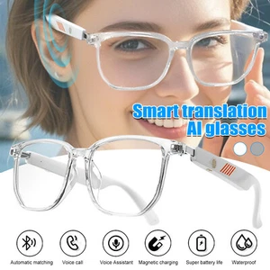 Smart Glasses with Language Translator Bluetooth Anti-Blue Light UV Protection - Picture 1 of 7