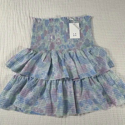 Les Coyotes De Paris 裙子女孩 18 粉彩领带染料缩褶层叠褶皱拉上 — 第 1/4 张图片