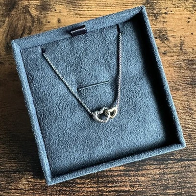 Collar Doble Corazón David Yurman Cable Coleccionables con Oro Amarillo 18k - 17" Foto 1 de 4