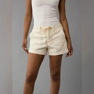 Abercrombie & Fitch 100% Cotton Cargo Utility Shorts Women's Small Beige NWOT - Picture 1 of 8