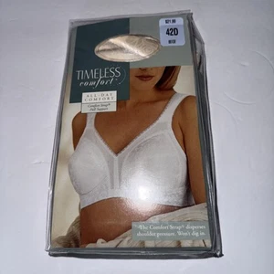 Sears Timeless Comfort Bra 42D Beige All Day Comfort Full Support NIB 2004 - Picture 1 of 4