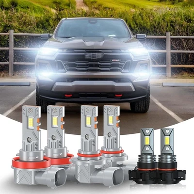 For Chevrolet Colorado 2015-2020 2021 2022 LED Headlight + Fog Light Bulbs Combo - Image 1 of 4