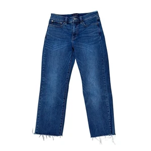 Lucky Brand Jeans Zoe High Rise Straight Leg Raw Hem Womens Waist 28” Inseam 24” - Picture 1 of 16