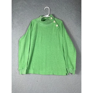 Crewcuts J. Crew Youth Girls Size 8 Button Neck Green Pullover Sweater - Picture 1 of 8