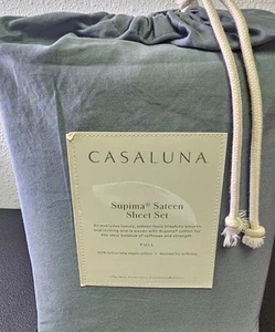 500 Thread Washed Vasaluna Supima Sateen Sheet Set Casaluna Sheets Full (Bag4) - Picture 1 of 3