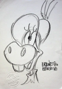 CLARABELLE COW Signed FRANCESCO BARBIERI Hand Inked Convention Art 8.5"x6" Page - Picture 1 of 2