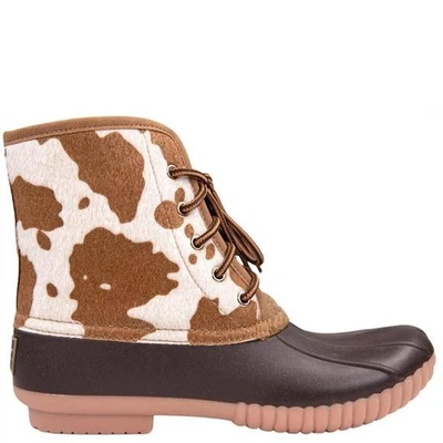 Botas de pato con cordones con estampado animal Simply Southern Cow para mujer talla 7 nuevas Foto 1 de 2
