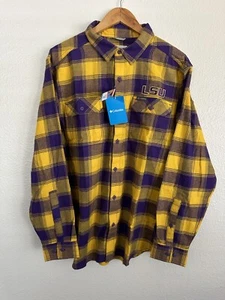 LSU Tigers Football Columbia Flare Gun Flannel Button Shirt Men’s Size Large - Picture 1 of 5