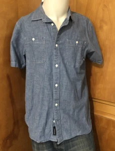 Chemise bleu manches courtes Vans homme garçon taille Med chambray denim coupe classique - Photo 1/6