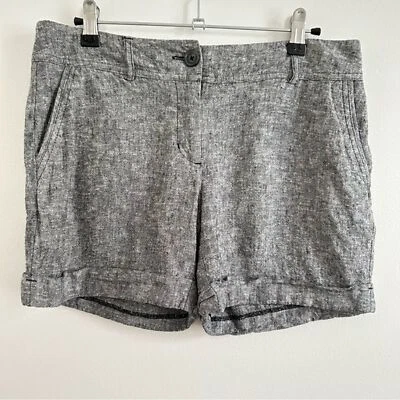 APT. 9 Pantalones Cortos Chinos Torie Medianos Mezcla de Lino con Puños 5” en Gris Talla 4 Informales Foto 1 de 4
