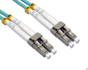 0.5m OM3 Aqua Fibre Optic LC LC Duplex MM 50 125 Patch LSZH Cable [006398]