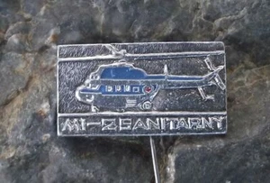 Vintage Czechoslovakian Mil Mi-2 Soviet Helicopter Air Ambulance Pin Badge - Picture 1 of 2