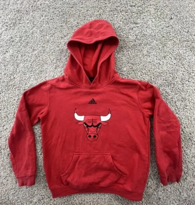 Chicago Bulls Sudadera con Capucha Roja Adidas Niños Talla Mediana Suéter NBA Foto 1 de 4