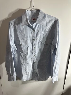 Camisa de diseño de zapato de caballo con botones a rayas a presión azul XL Roper Western para hombre Foto 1 de 4