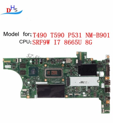 01YT408 For Lenovo ThinkPad T450 Motherboard NM-B901 i7-8665U 8GB  - Image 1 of 4