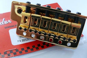 Nuevo Puente Fender STRATOCASTER 0059561000 Mim -oro- 10/32" para Guitarra - Imagen 1 de 8