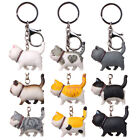 Cute Cat Keychain Cartoon Animal Pendants Keyring Silver Chain Kitten Key Ring