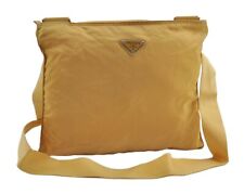 Authentic PRADA Nylon Tessuto Leather Shoulder Cross Body Bag Purse Yellow 6704I