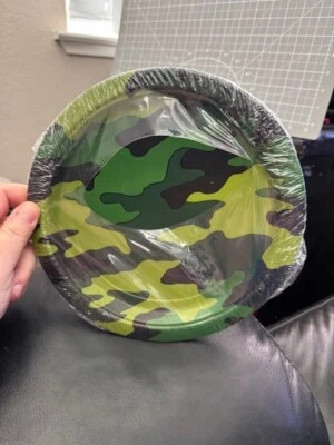 Amscan 8ct. Camuflaje 9" Papel Platos de Cena Vajilla Suministro de Fiesta ¡¡Nuevo!!! Foto 1 de 2