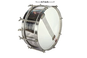 Musical Instruments 1 Piece Side Drum (S.S), 12" inch, Silver - Picture 1 of 3