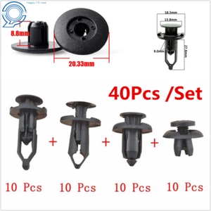 Assortment of 40pcs Car Body Plastic Push Pin Rivet Fastener Trim Moulding Clip - Picture 1 of 8