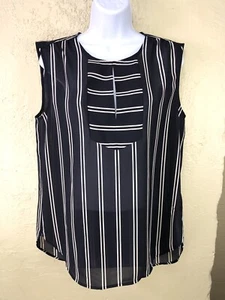 Neu mit Etikett $ 98 J Crew Damen drapiertes Schlüsselloch-Top gestreift #B5941 Größe 8 Tanktop-Bluse - Bild 1 von 5